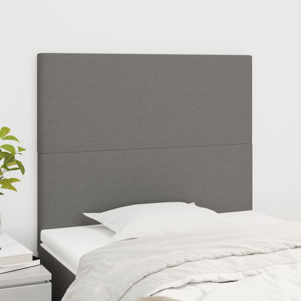 Têtes de lit 2 pcs Gris foncé 90x5x78/88 cm Tissu - XIOS