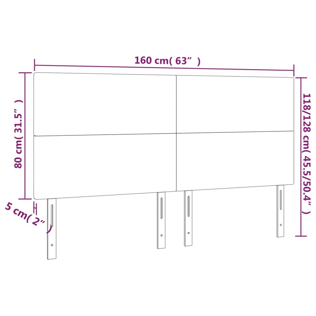 Têtes de lit 4 pcs Bleu 80x5x78/88 cm Tissu - XIOS