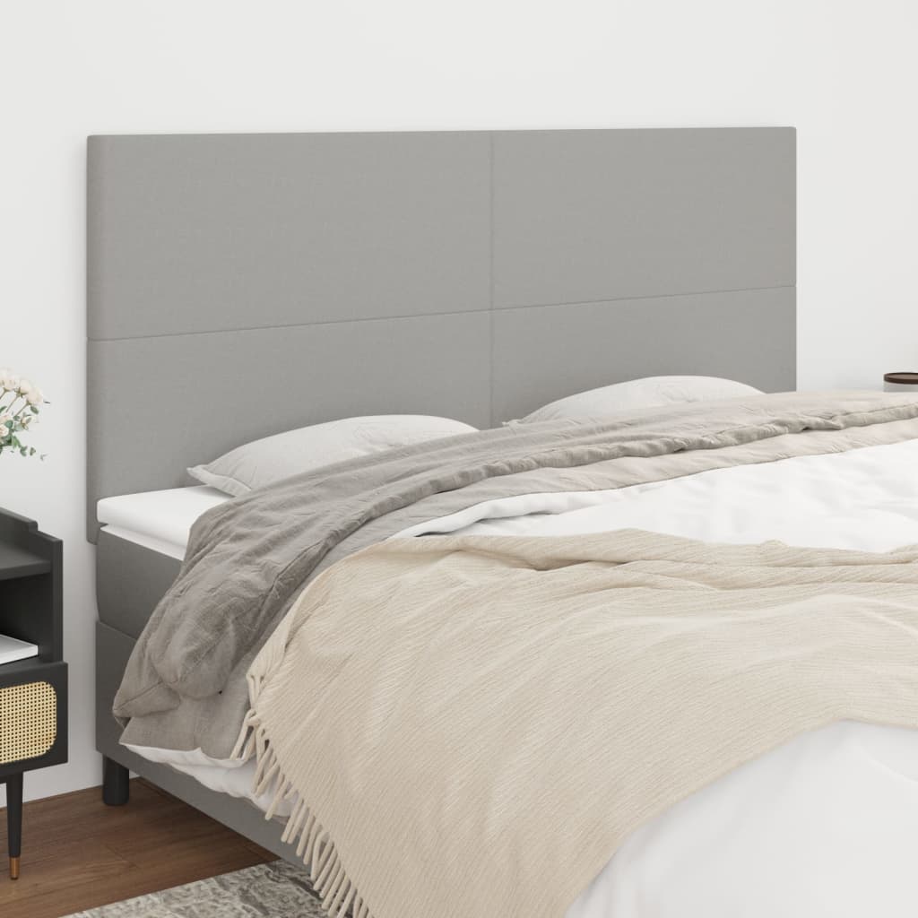Têtes de lit 4 pcs Gris clair 90x5x78/88 cm Tissu - XIOS
