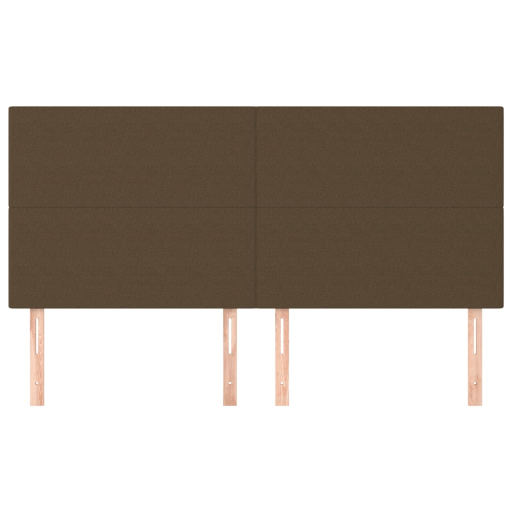 Têtes de lit 4 pcs Marron foncé 100x5x78/88 cm Tissu - XIOS