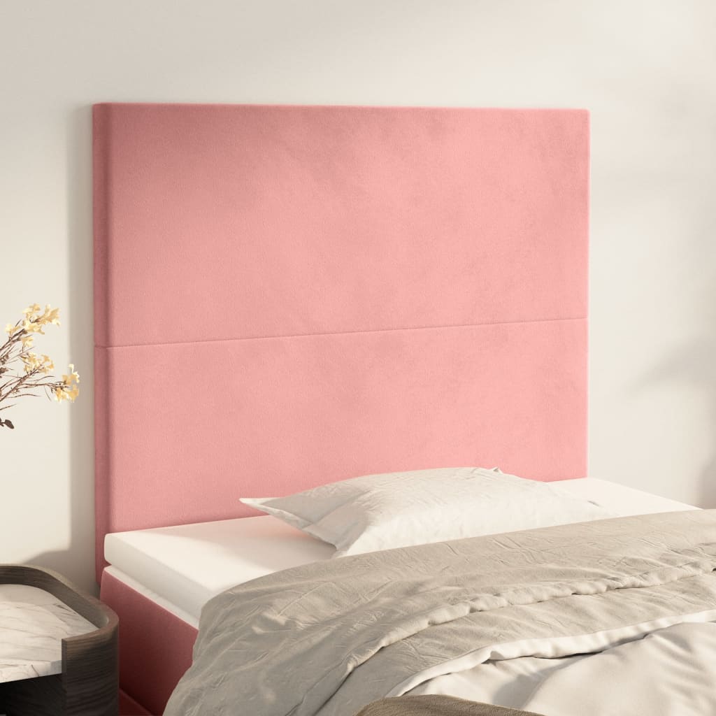 Têtes de lit 2 pcs Rose 90x5x78/88 cm Velours - XIOS