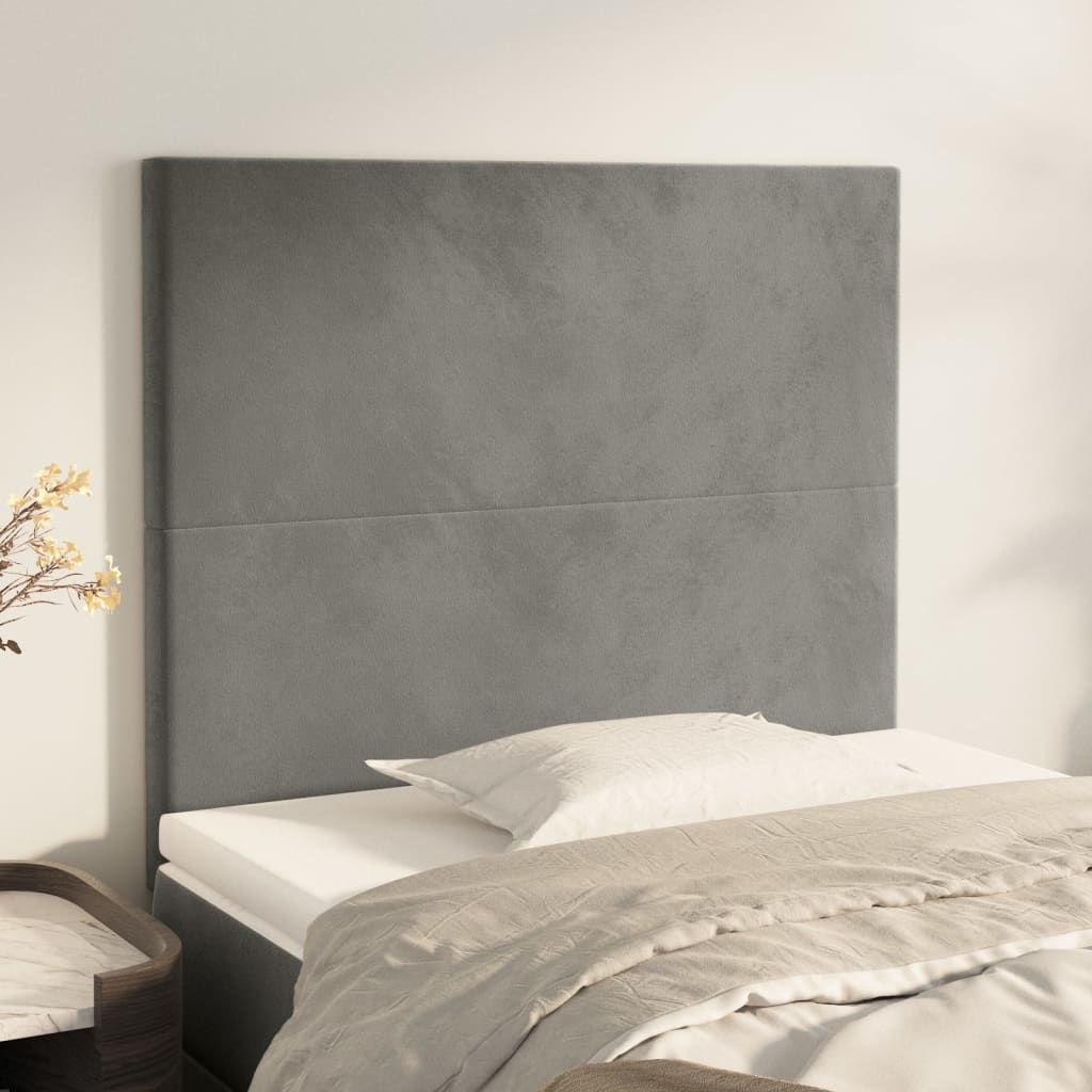 Têtes de lit 2 pcs Gris clair 100x5x78/88 cm Velours - XIOS