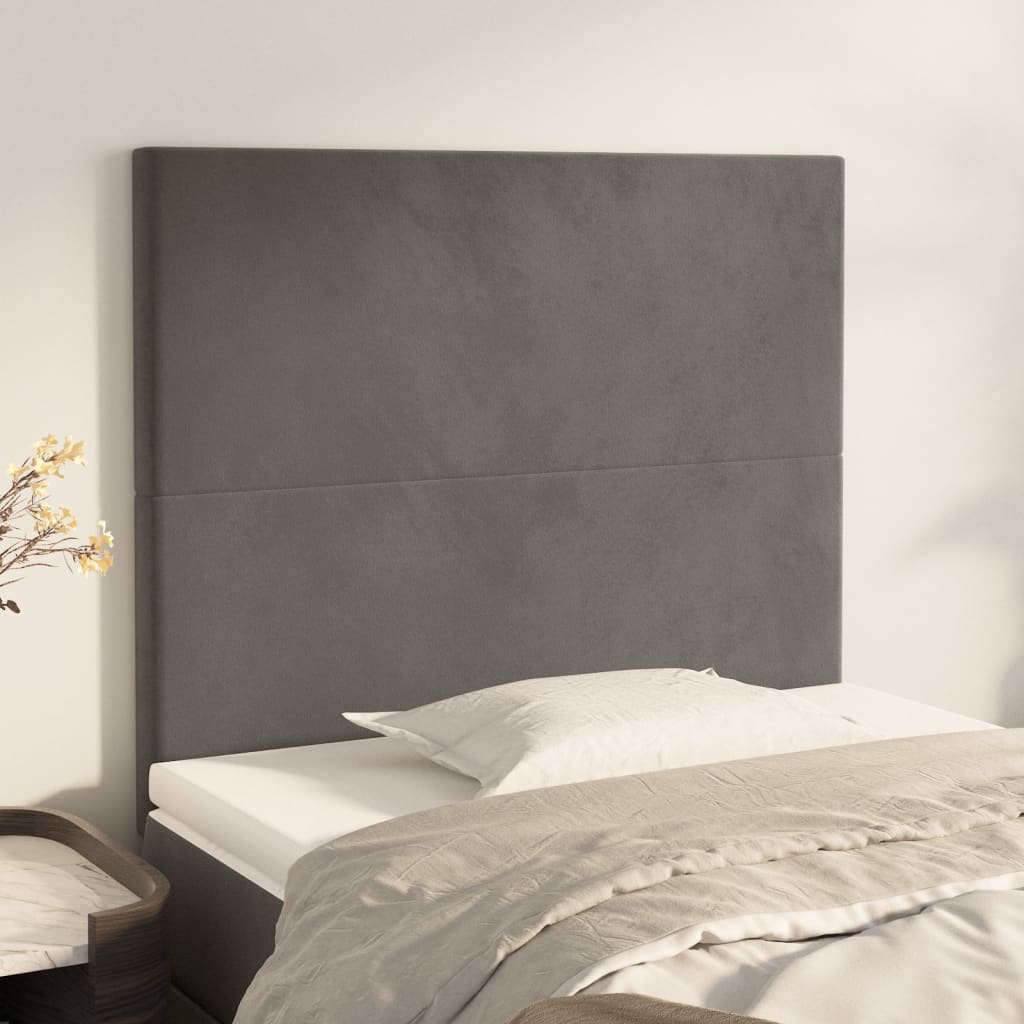 Têtes de lit 2 pcs Gris foncé 100x5x78/88 cm Velours - XIOS