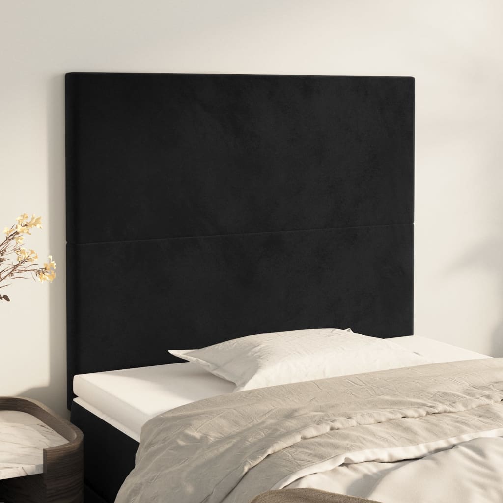 Têtes de lit 2 pcs Noir 100x5x78/88 cm Velours - XIOS