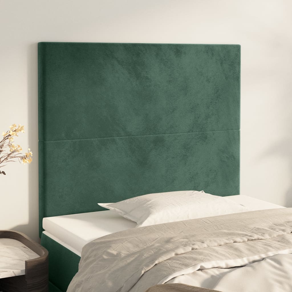 Têtes de lit 2 pcs Vert foncé 100x5x78/88 cm Velours - XIOS