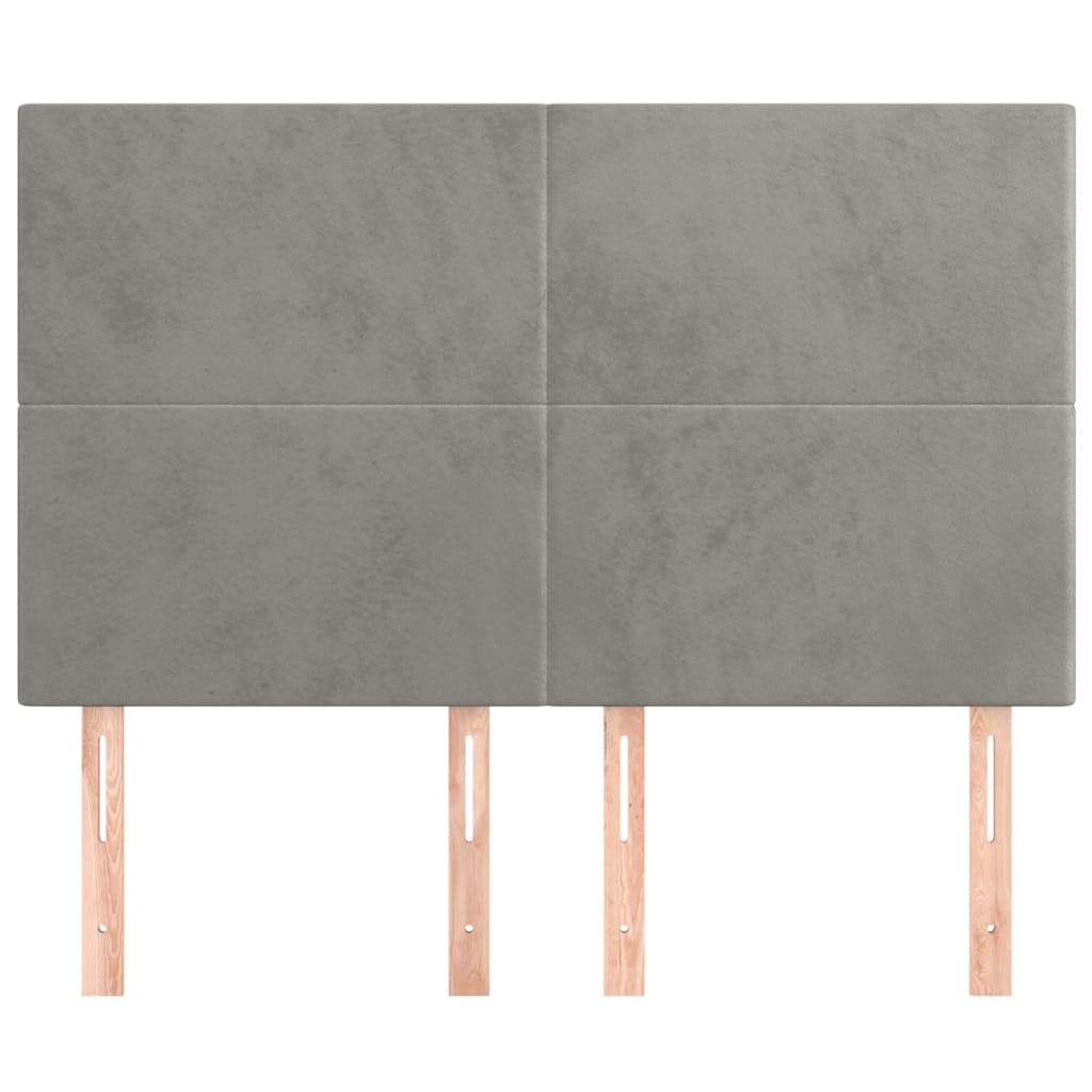 Têtes de lit 4 pcs Gris clair 72x5x78/88 cm Velours - XIOS