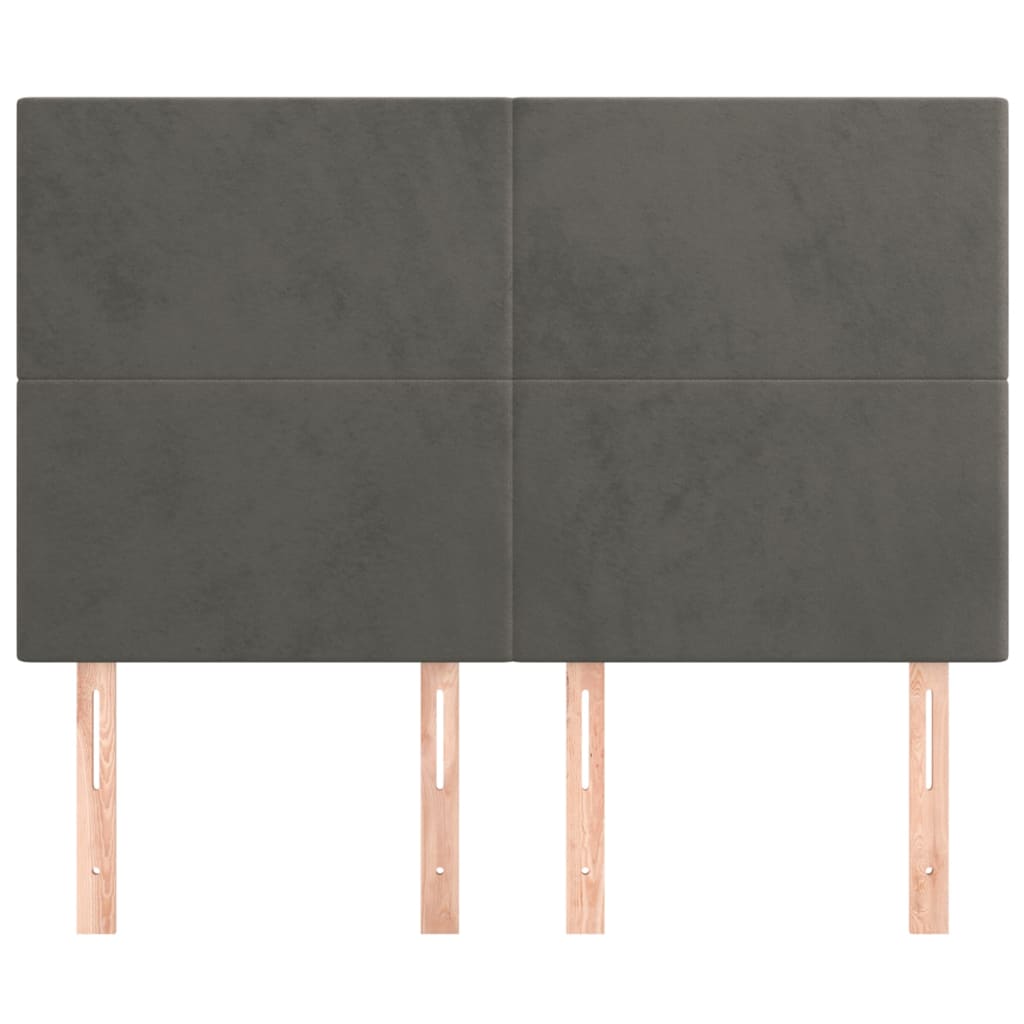 Têtes de lit 4 pcs Gris foncé 72x5x78/88 cm Velours - XIOS