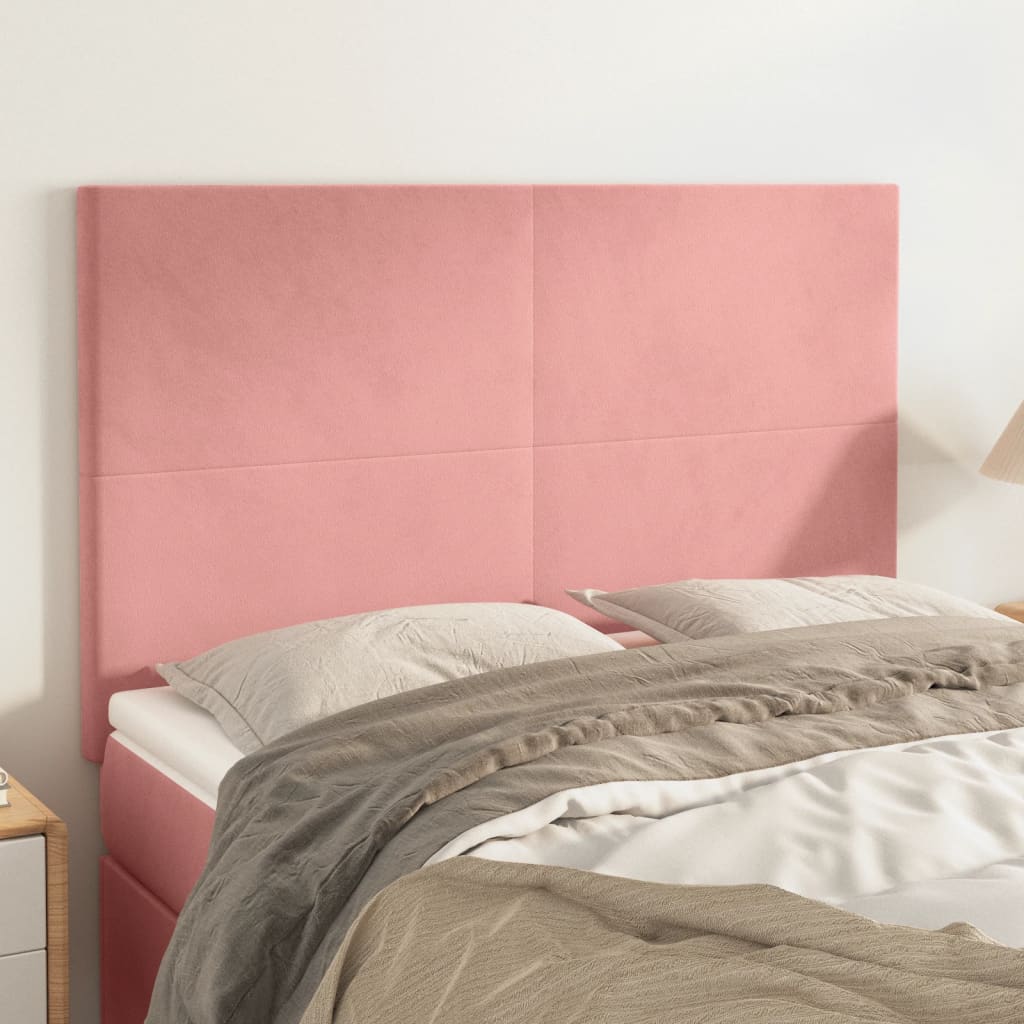 Têtes de lit 4 pcs Rose 72x5x78/88 cm Velours - XIOS