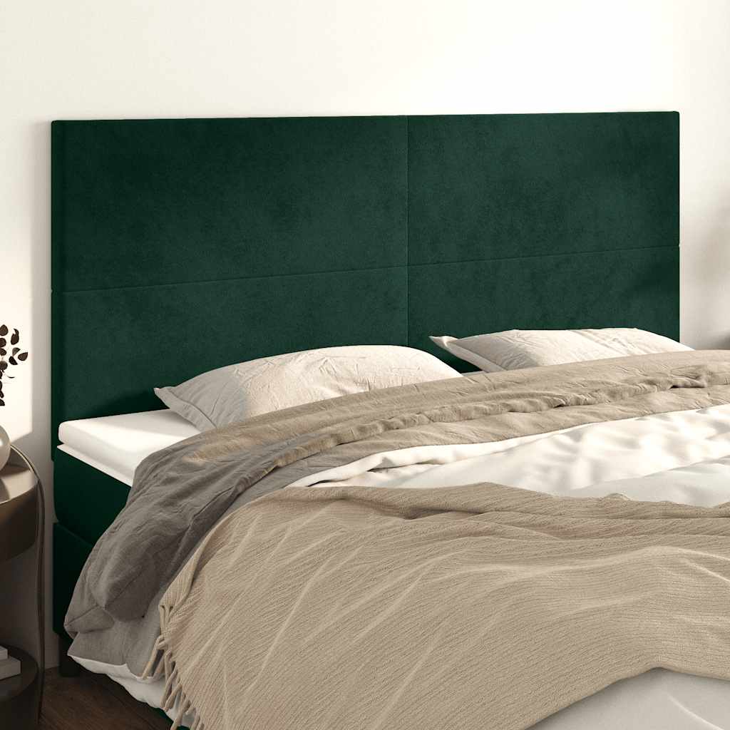 Tête de lit Vert foncé 180x5x118/128 cm Velours - XIOS