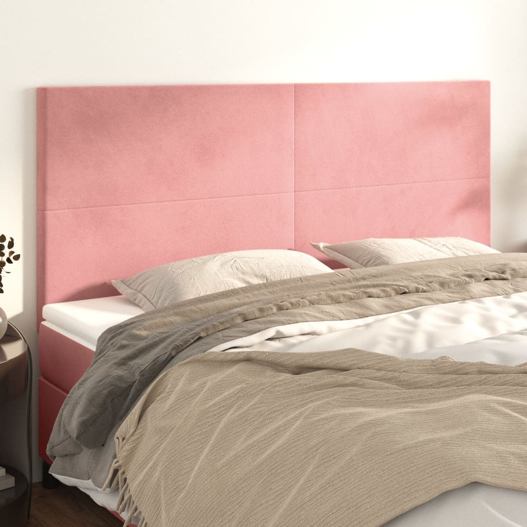 Têtes de lit 4 pcs Rose 90x5x78/88 cm Velours - XIOS
