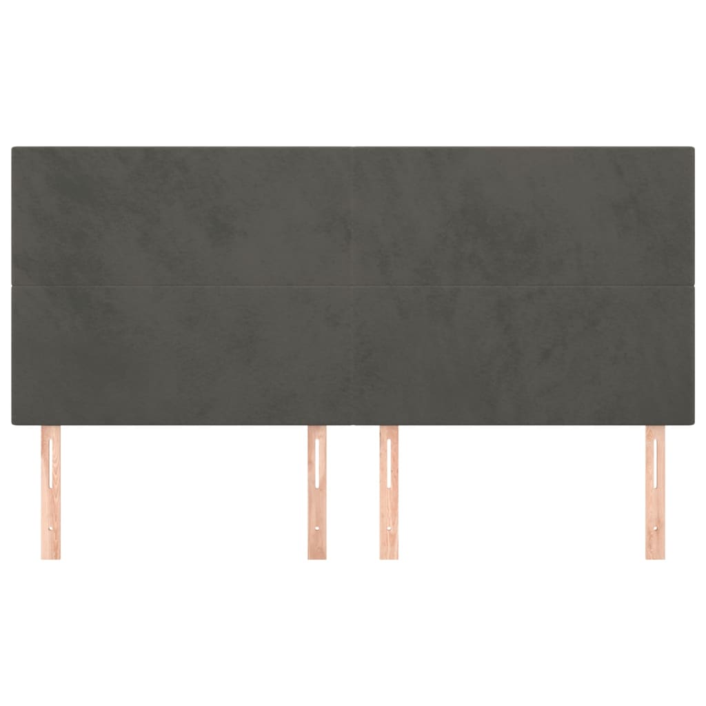 Têtes de lit 4 pcs Gris foncé 100x5x78/88 cm Velours - XIOS