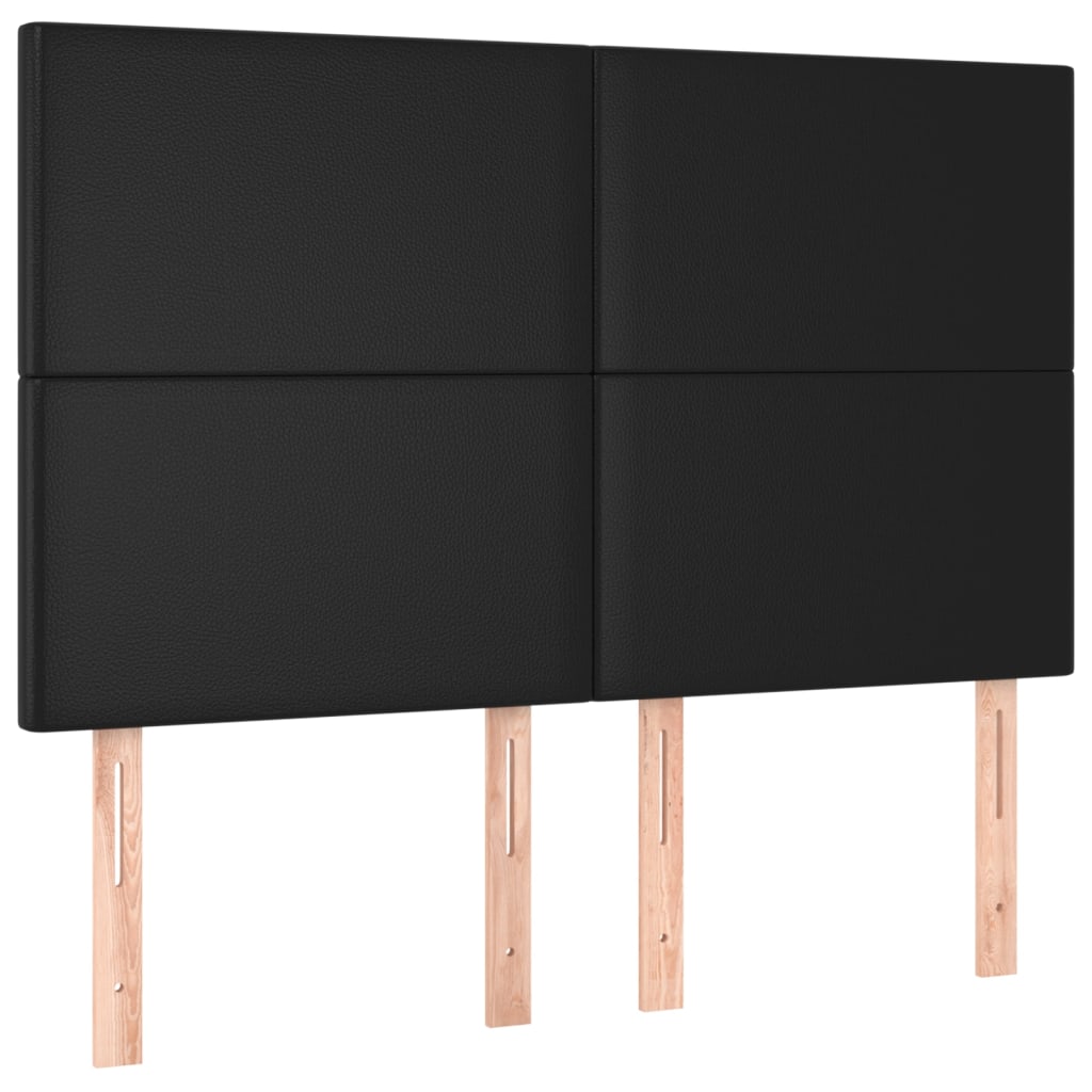 Têtes de lit 4 pcs Noir 72x5x78/88 cm Similicuir - XIOS