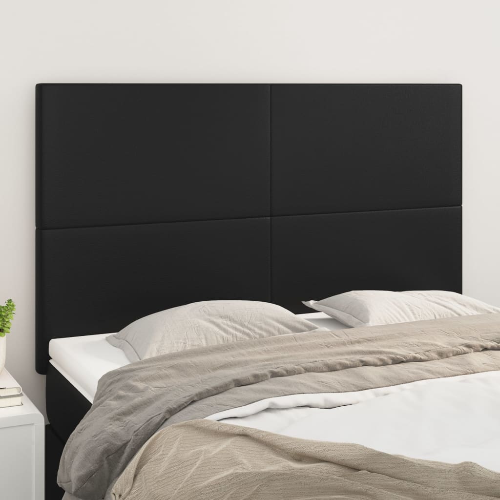 Têtes de lit 4 pcs Noir 72x5x78/88 cm Similicuir - XIOS