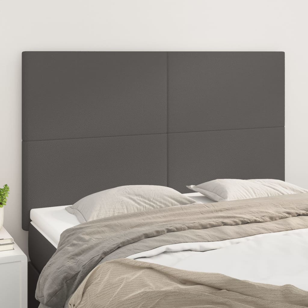 Têtes de lit 4 pcs Gris 72x5x78/88 cm Similicuir - XIOS