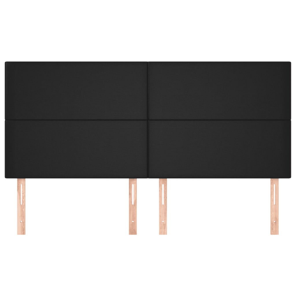 Têtes de lit 4 pcs Noir 100x5x78/88 cm Similicuir - XIOS