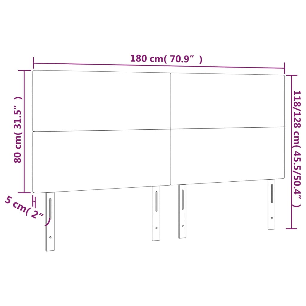 Têtes de lit 4 pcs Noir 100x5x78/88 cm Similicuir - XIOS