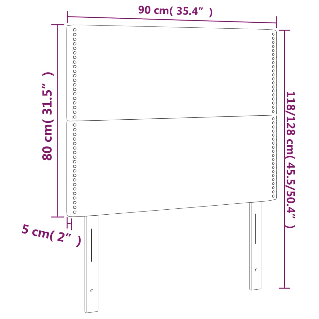 Têtes de lit 2 pcs Gris foncé 90x5x78/88 cm Tissu - XIOS