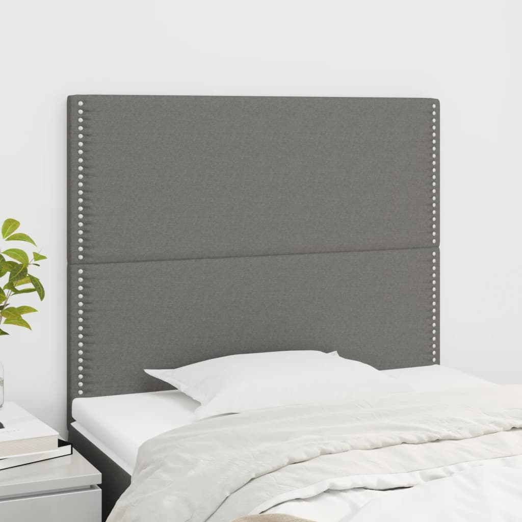 Têtes de lit 2 pcs Gris foncé 100x5x78/88 cm Tissu - XIOS