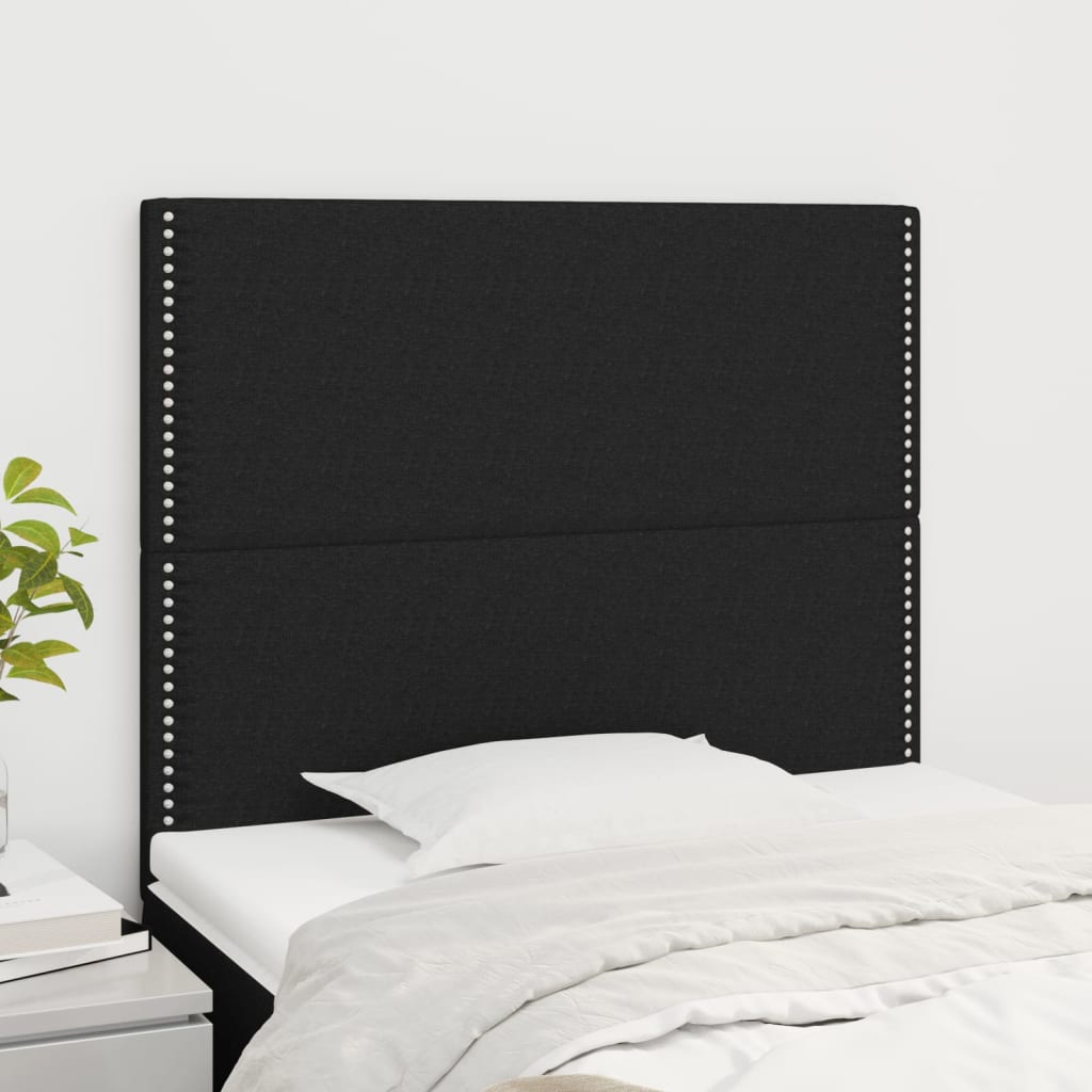 Têtes de lit 2 pcs Noir 100x5x78/88 cm Tissu - XIOS
