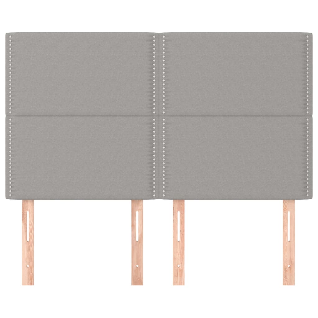 Têtes de lit 4 pcs Gris clair 72x5x78/88 cm Tissu - XIOS