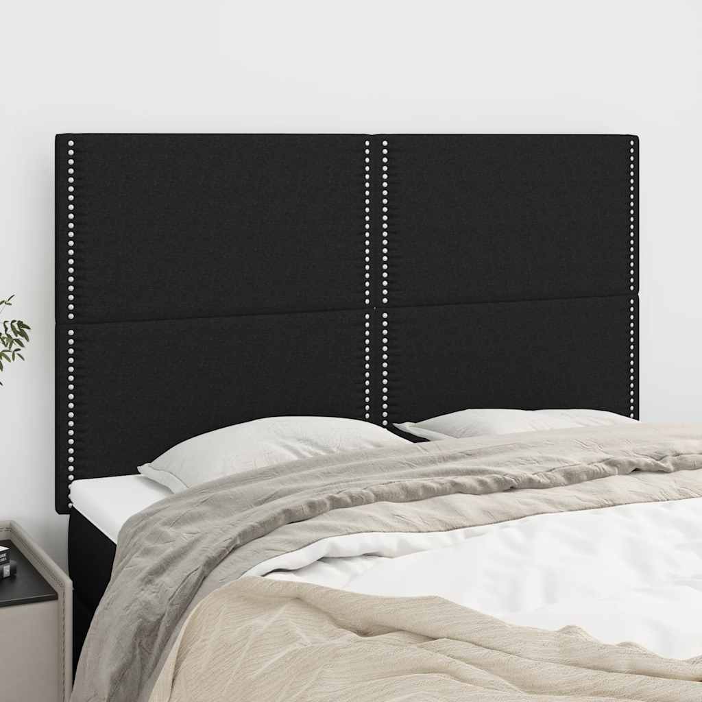 Têtes de lit 4 pcs Noir 72x5x78/88 cm Tissu - XIOS