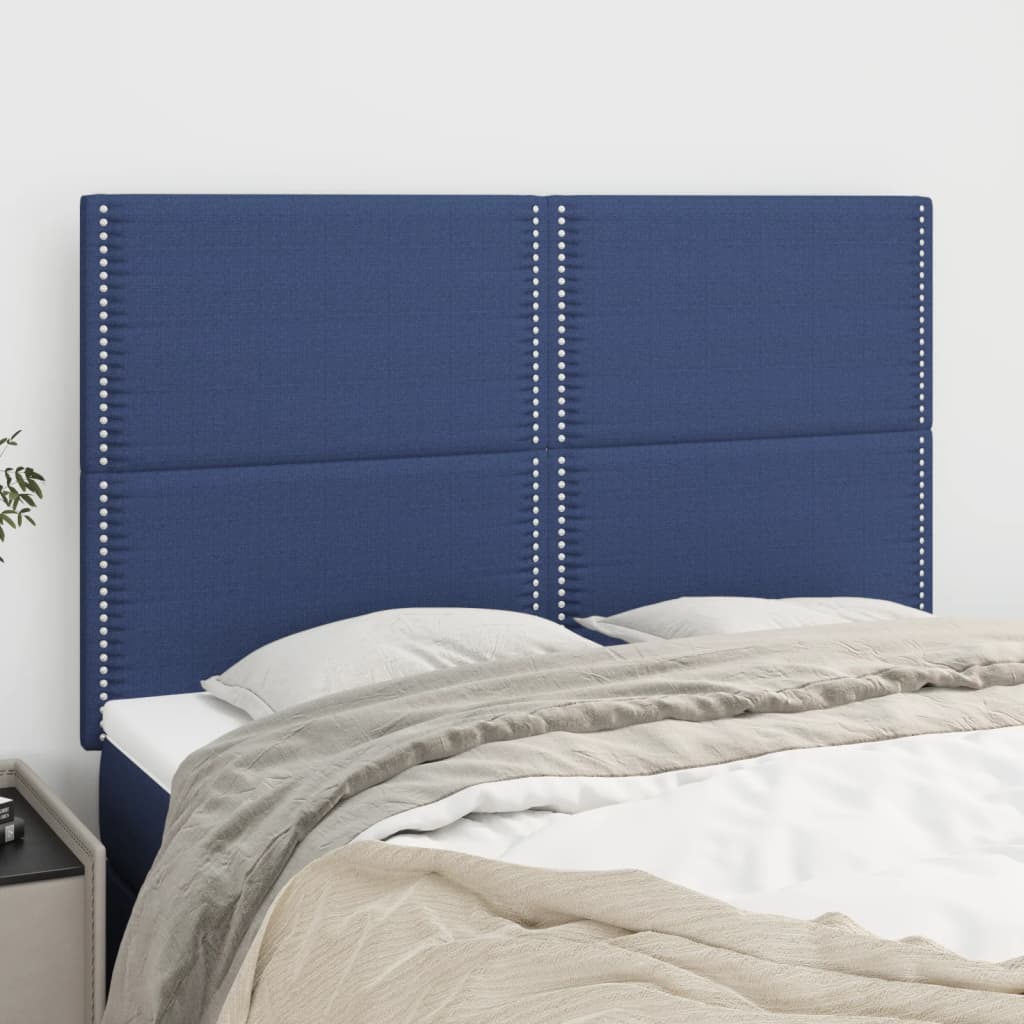 Têtes de lit 4 pcs Bleu 72x5x78/88 cm Tissu - XIOS