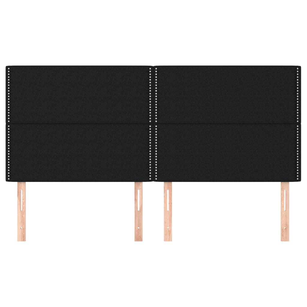 Têtes de lit 4 pcs Noir 90x5x78/88 cm Tissu - XIOS