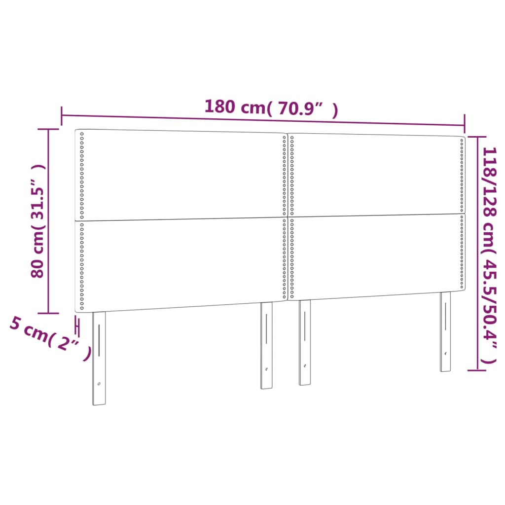 Têtes de lit 4 pcs Marron Foncé 90x5x78/88 cm Tissu - XIOS