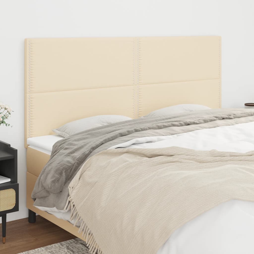 Têtes de lit 4 pcs Crème 90x5x78/88 cm Tissu - XIOS