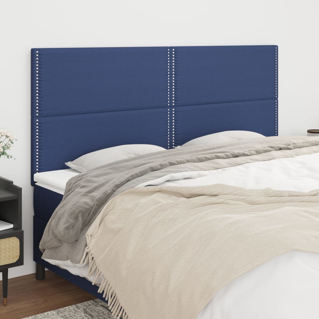 Têtes de lit 4 pcs Bleu 90x5x78/88 cm Tissu - XIOS