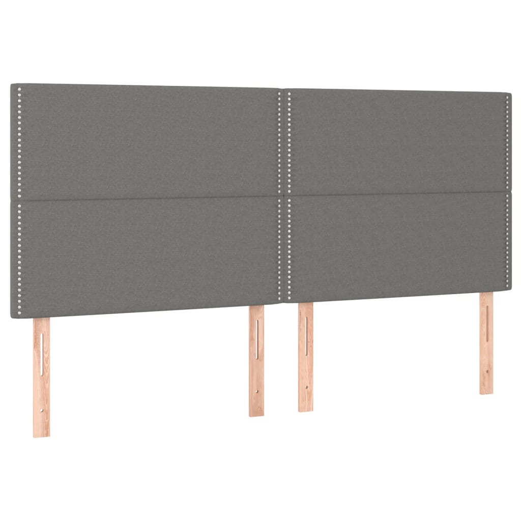 Têtes de lit 4 pcs Gris foncé 100x5x78/88 cm Tissu - XIOS