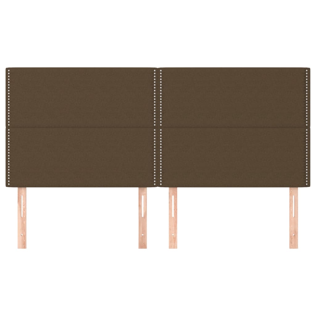 Têtes de lit 4 pcs Marron foncé 100x5x78/88 cm Tissu - XIOS