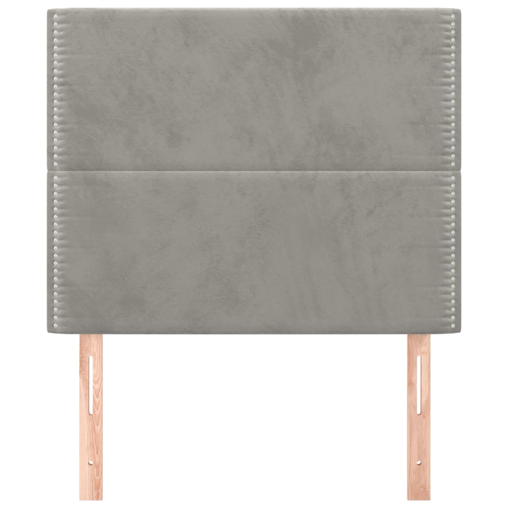 Têtes de lit 2 pcs Gris clair 80x5x78/88 cm Velours - XIOS