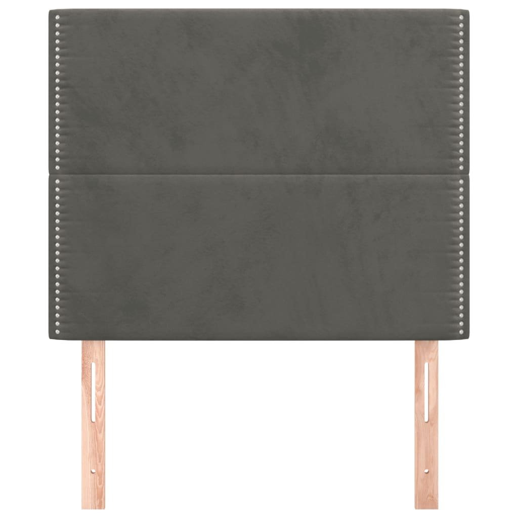 Têtes de lit 2 pcs Gris foncé 80x5x78/88 cm Velours - XIOS