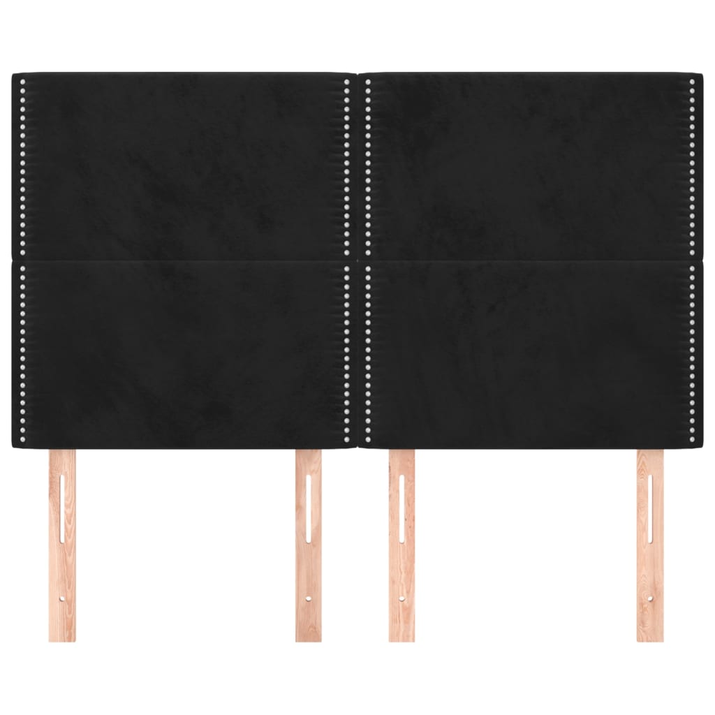 Têtes de lit 4 pcs Noir 72x5x78/88 cm Velours - XIOS