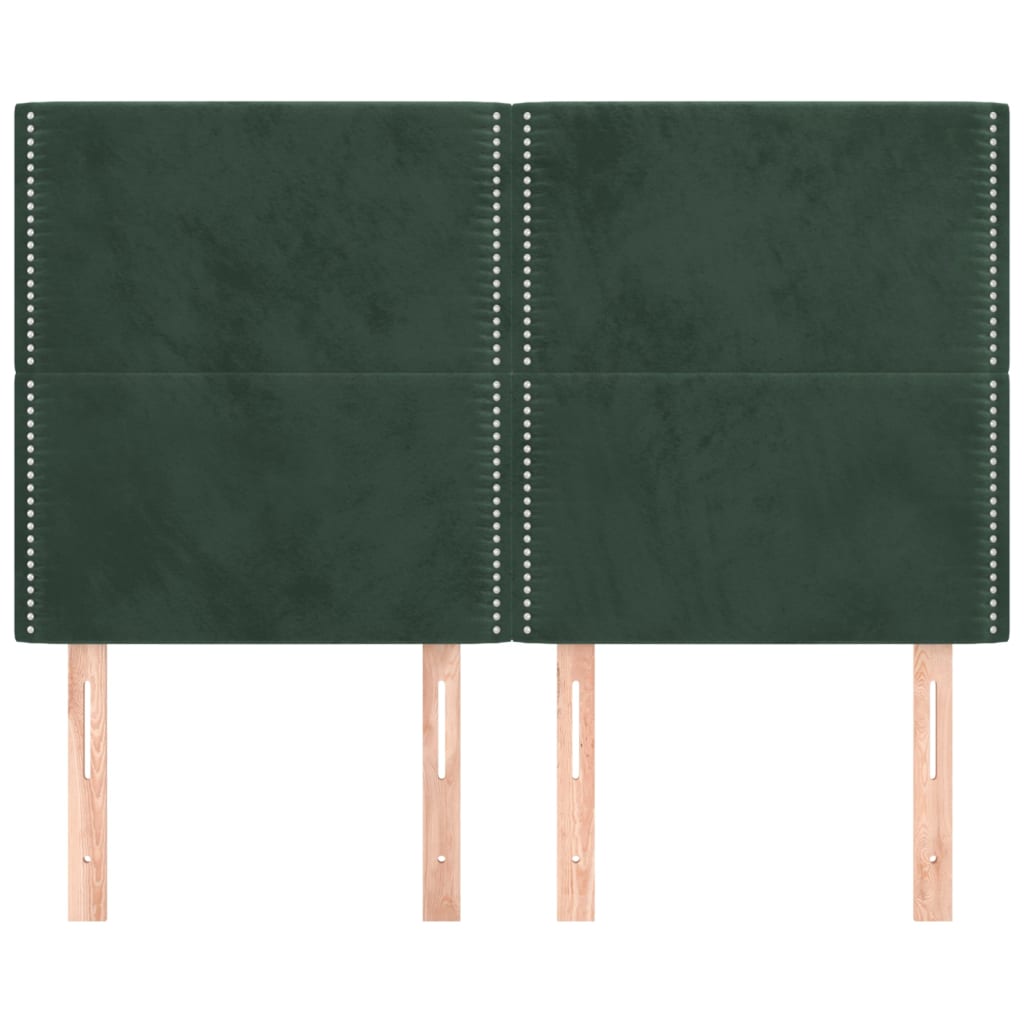 Têtes de lit 4 pcs Vert foncé 72x5x78/88 cm Velours - XIOS
