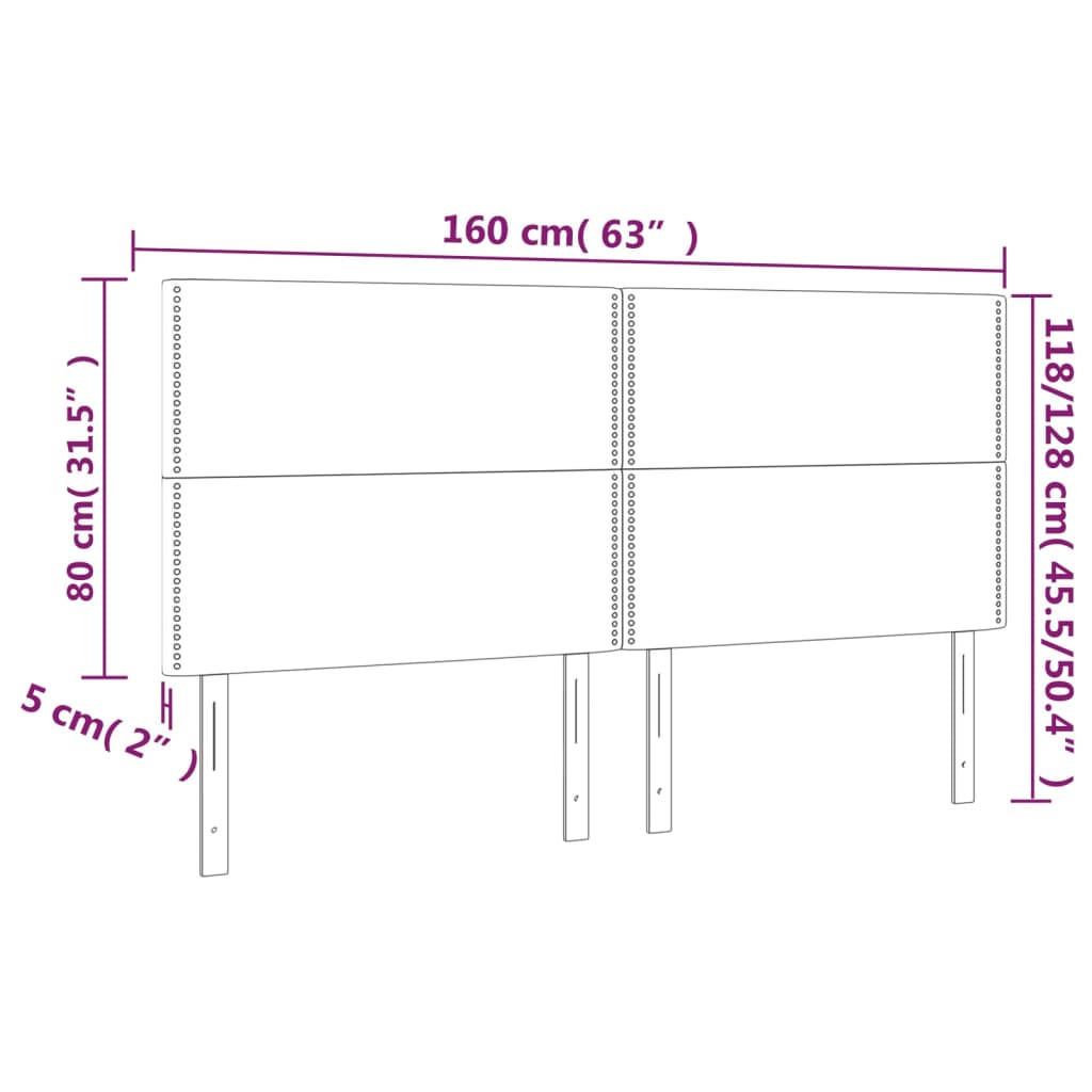 Têtes de lit 4 pcs Gris foncé 80x5x78/88 cm Velours - XIOS