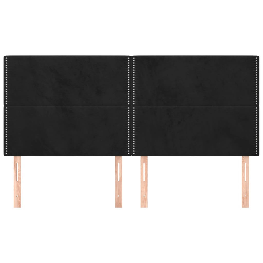 Têtes de lit 4 pcs Noir 90x5x78/88 cm Velours - XIOS