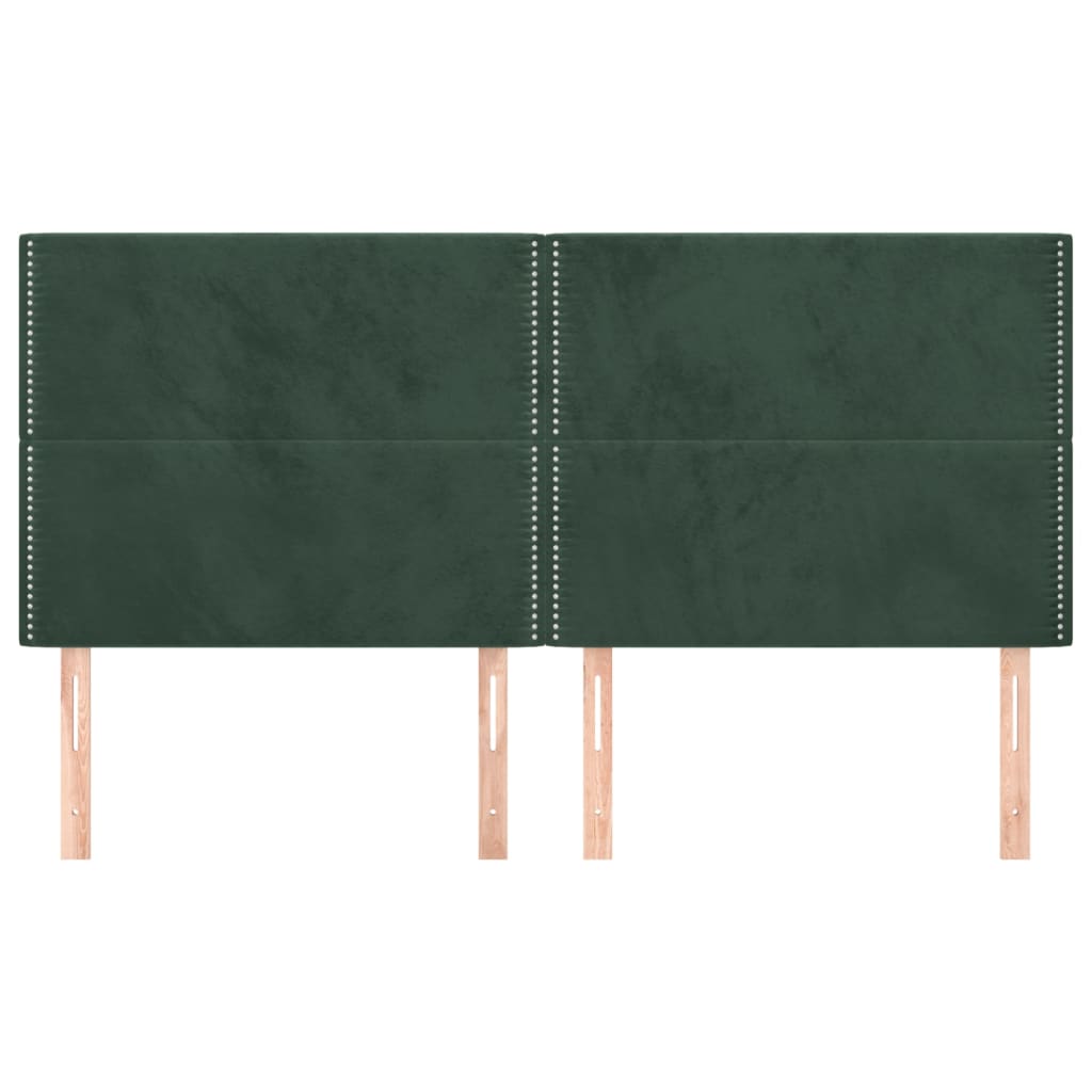 Têtes de lit 4 pcs Vert foncé 100x5x78/88 cm Velours - XIOS