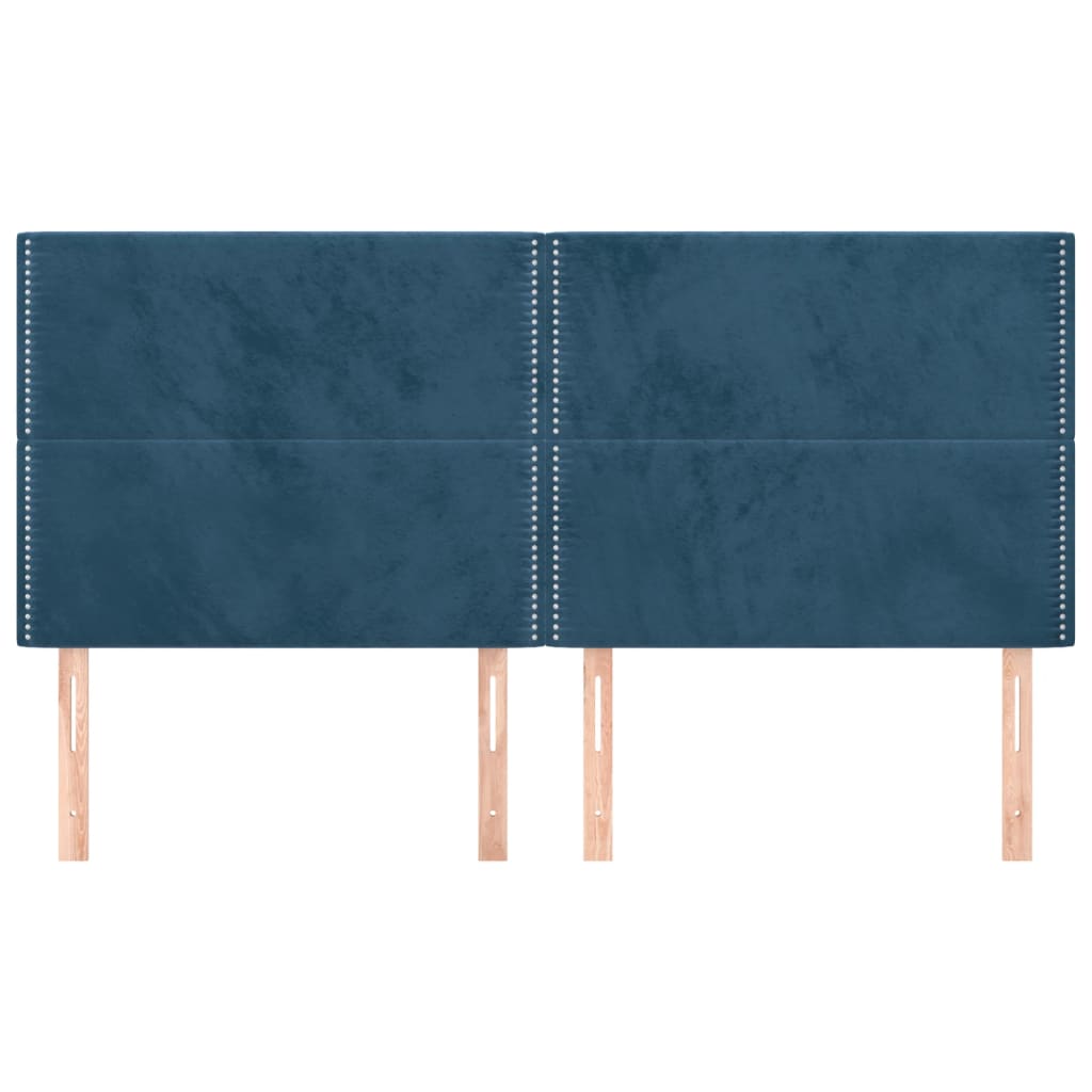 Têtes de lit 4 pcs Bleu foncé 100x5x78/88 cm Velours - XIOS
