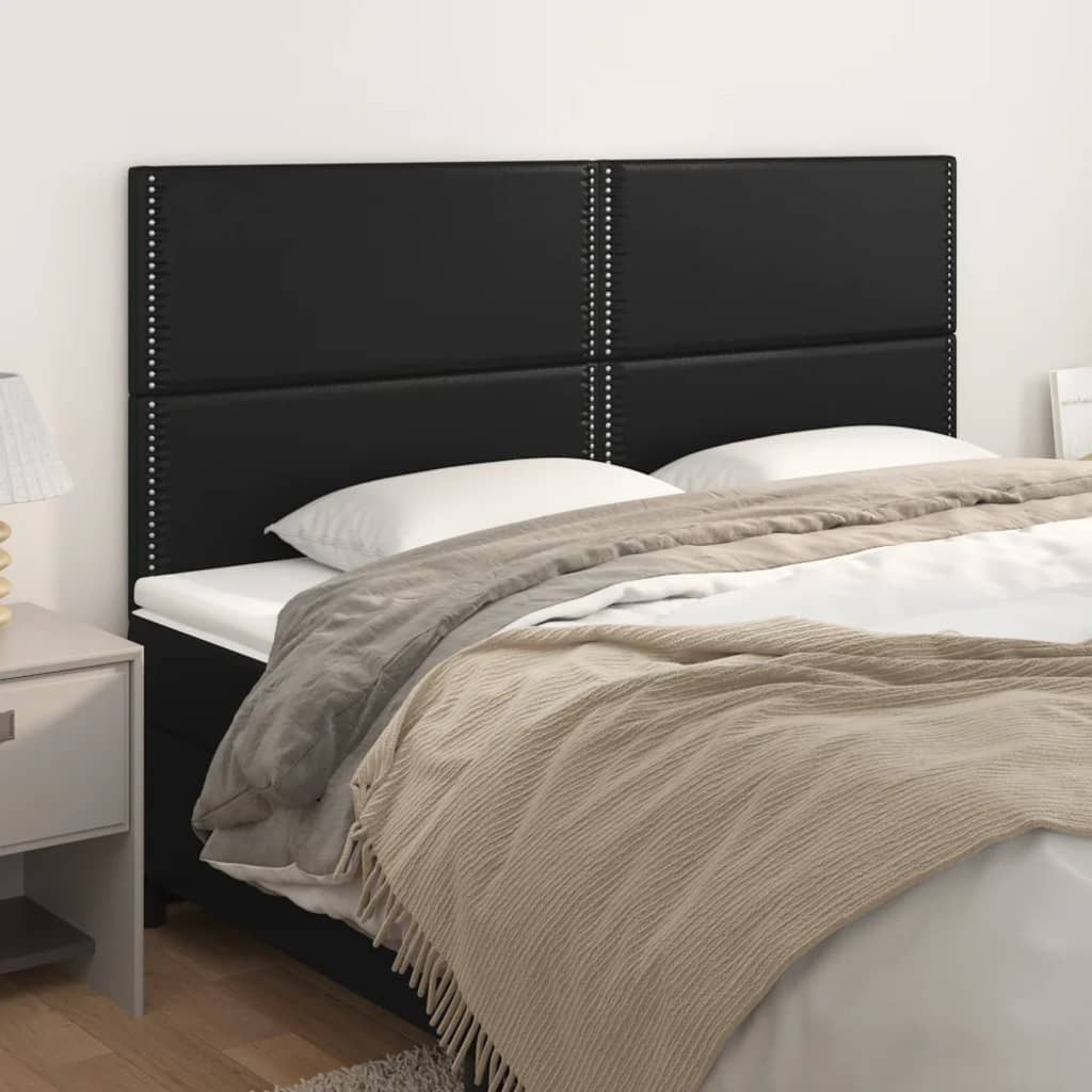 Têtes de lit 4 pcs Noir 90x5x78/88 cm Similicuir - XIOS