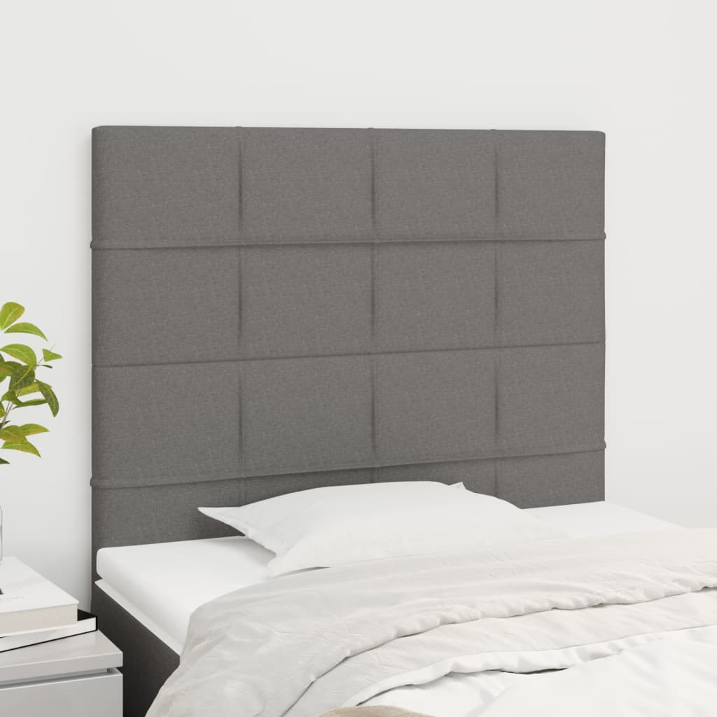 Têtes de lit 2 pcs Gris foncé 80x5x78/88 cm Tissu - XIOS