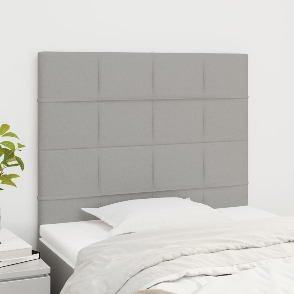 Têtes de lit 2 pcs Gris clair 100x5x78/88 cm Tissu - XIOS