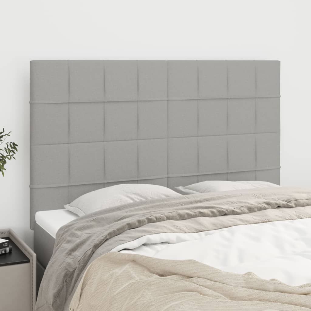 Têtes de lit 4 pcs Gris clair 72x5x78/88 cm Tissu - XIOS
