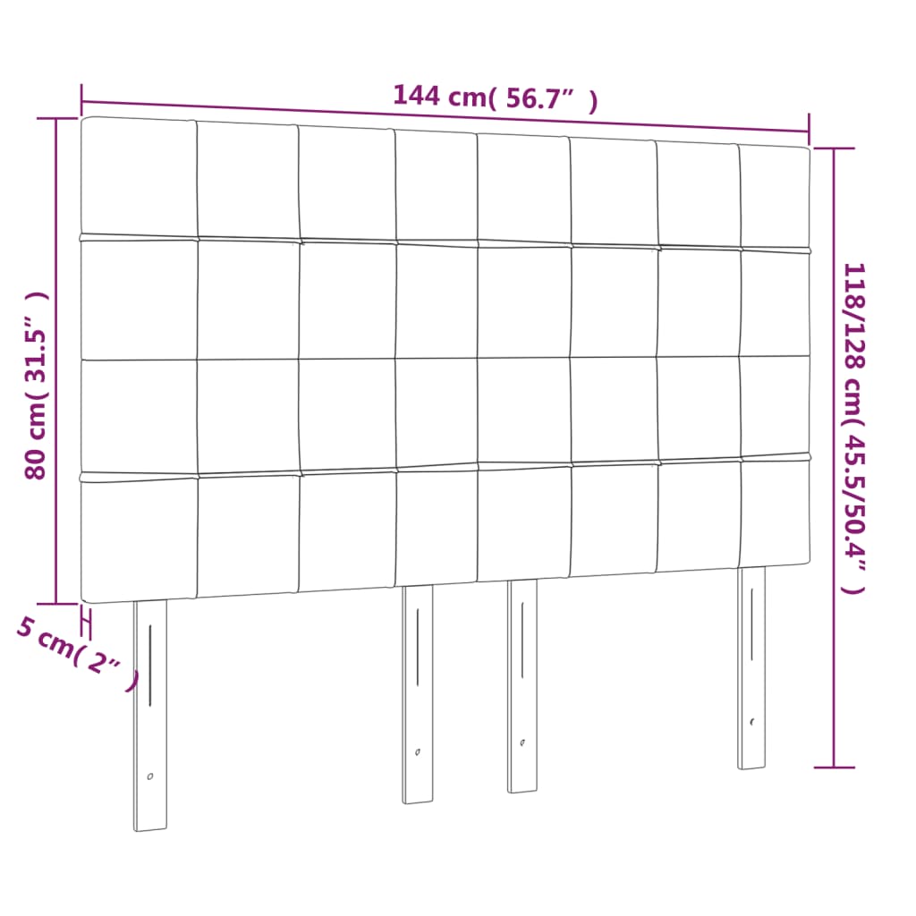 Tête de lit Taupe 144x5x118/128 cm Tissu - XIOS
