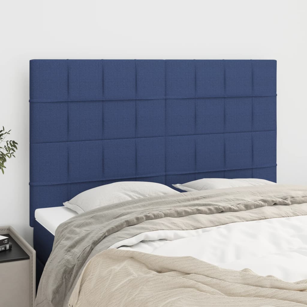 Têtes de lit 4 pcs Bleu 72x5x78/88 cm Tissu - XIOS