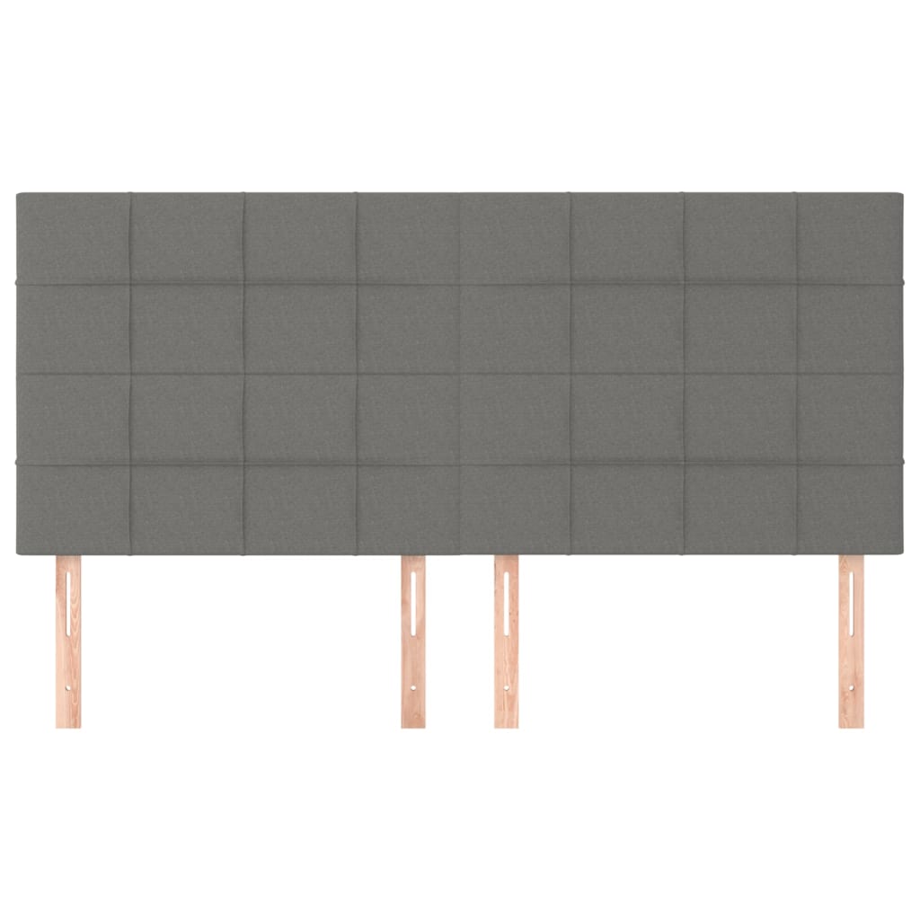 Têtes de lit 4 pcs Gris foncé 80x5x78/88 cm Tissu - XIOS