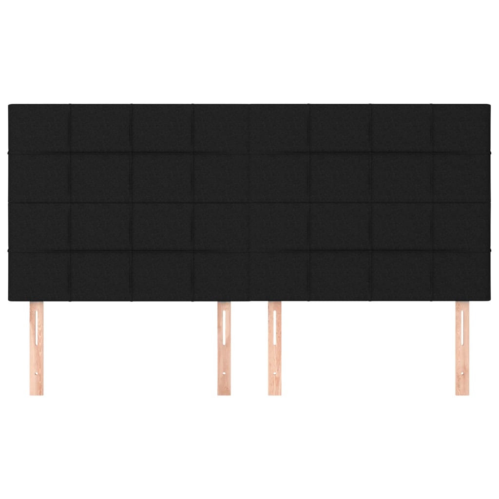 Têtes de lit 4 pcs Noir 80x5x78/88 cm Tissu - XIOS