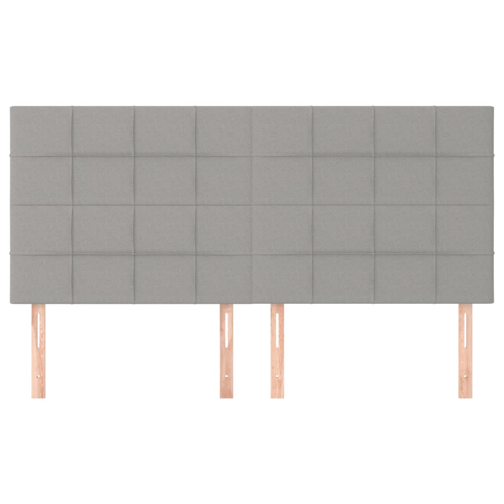 Têtes de lit 4 pcs Gris clair 90x5x78/88 cm Tissu - XIOS