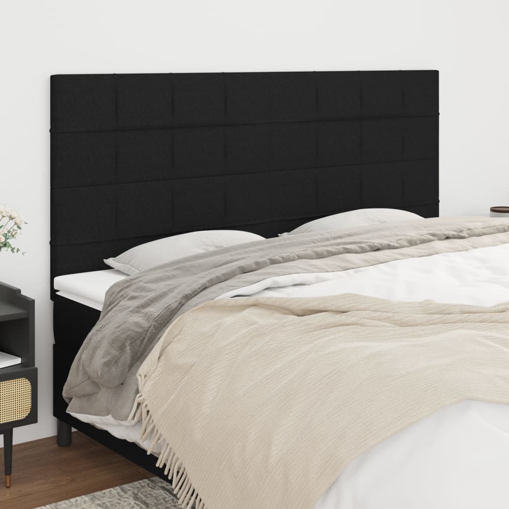 Têtes de lit 4 pcs Noir 100x5x78/88 cm Tissu Têtes et pieds de lit vidaXL